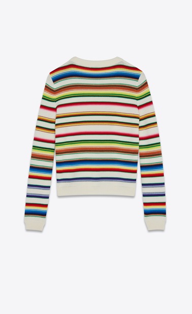 Wool sweater with Mexican stripes